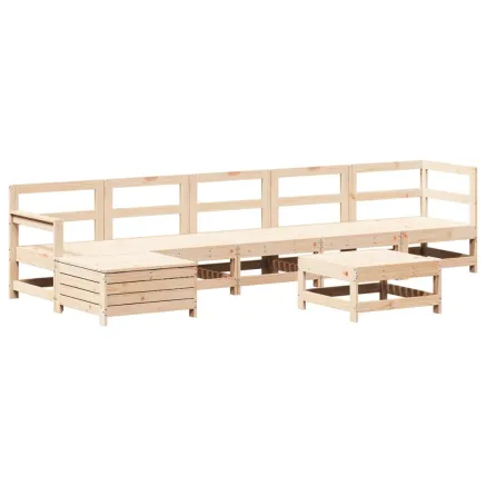 Salon de jardin 7 pcs Bois de pin massif 2