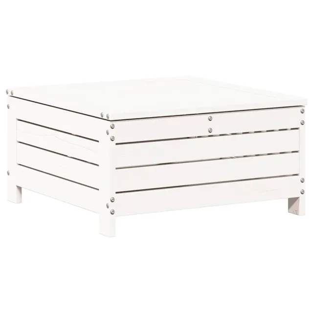 Salon de jardin 7 pcs Blanc Bois de pin massif