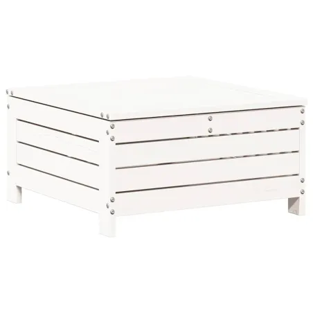 Salon de jardin 7 pcs Blanc Bois de pin massif