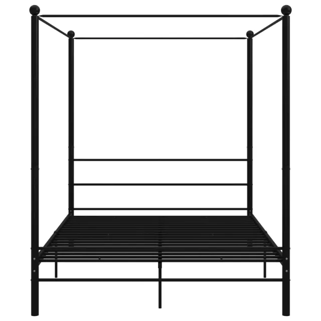 Cadre de lit à baldaquin sans matelas noir 160x200 cm métal