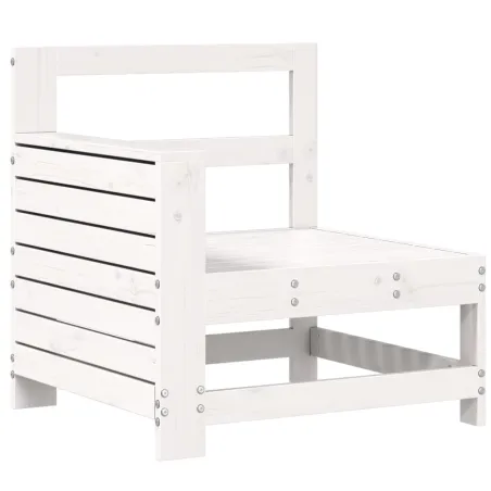 Salon de jardin 10 pcs blanc bois de pin massif