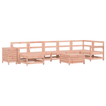 Salon de jardin 9 pcs bois massif sapin de douglas 2