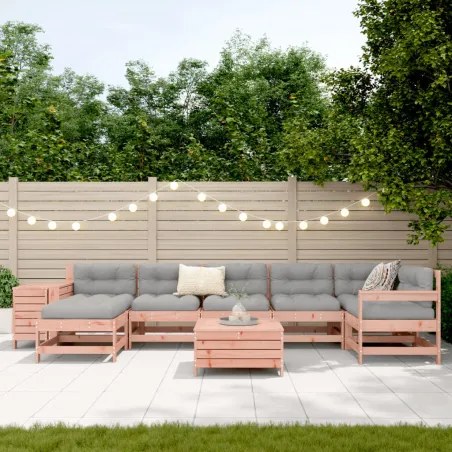 Salon de jardin 9 pcs bois massif sapin de douglas