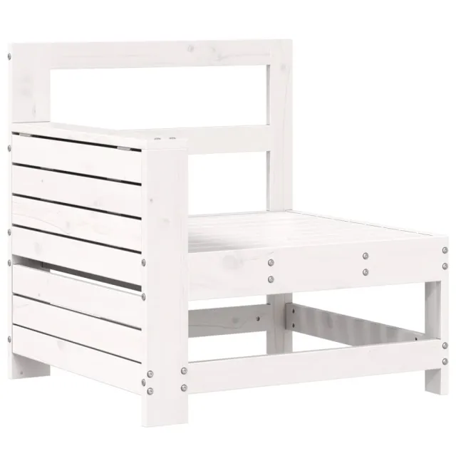 Salon de jardin 10 pcs blanc bois de pin massif