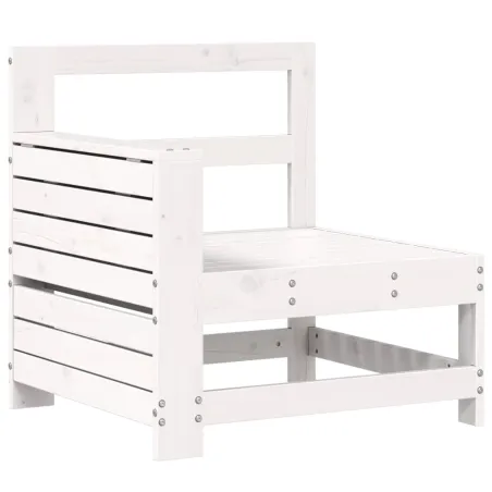 Salon de jardin 10 pcs blanc bois de pin massif