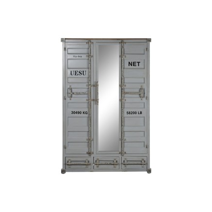 Armoire Home ESPRIT Container Bleu ciel Métal 112 x 46 x 174 cm 2