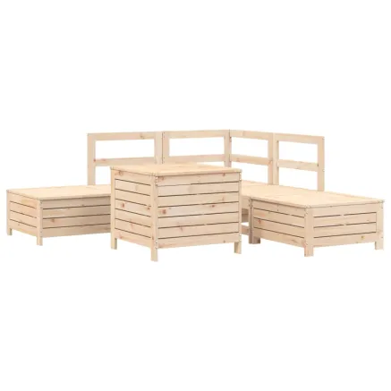 Salon de jardin 6 pcs bois de pin massif 2