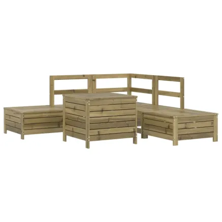 Salon de jardin 6 pcs bois de pin imprégné 2