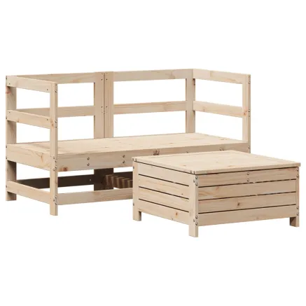 Salon de jardin 3 pcs bois de pin massif 2
