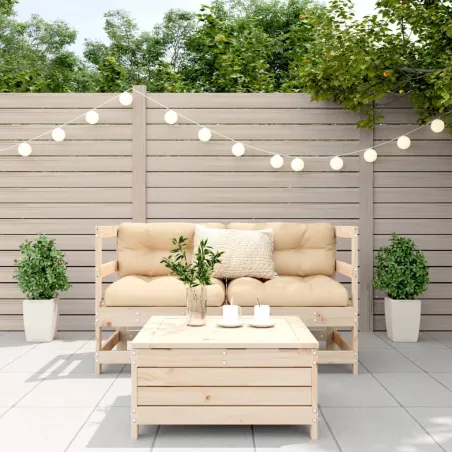Salon de jardin 3 pcs bois de pin massif
