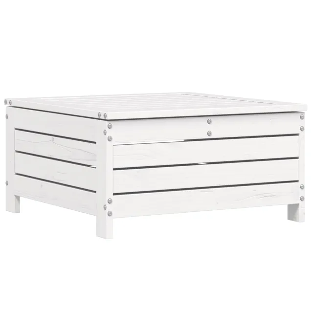 Salon de jardin 3 pcs blanc bois de pin massif