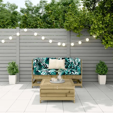 Salon de jardin 3 pcs bois de pin imprégné