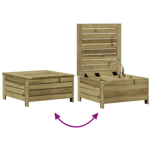 Salon de jardin 3 pcs avec coussins bois de pin imprégné
