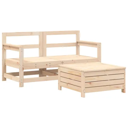 Salon de jardin 3 pcs bois de pin massif 2