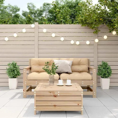 Salon de jardin 3 pcs avec coussins Bois de pin massif