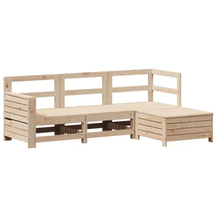 Salon de jardin 4 pcs bois massif de pin 2