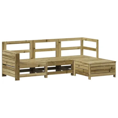 Salon de jardin 4 pcs bois de pin imprégné