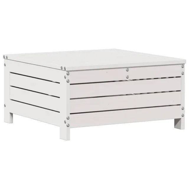 Salon de jardin 4 pcs avec coussins blanc bois de pin massif