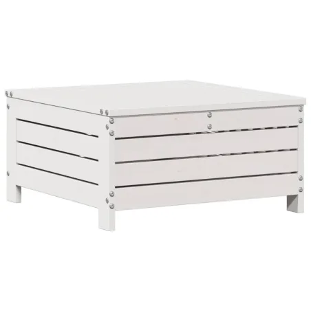 Salon de jardin 4 pcs avec coussins blanc bois de pin massif