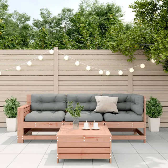 Salon de jardin 4 pcs avec coussins bois massif douglas