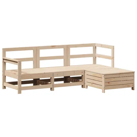 Salon de jardin 4 pcs bois massif de pin 2
