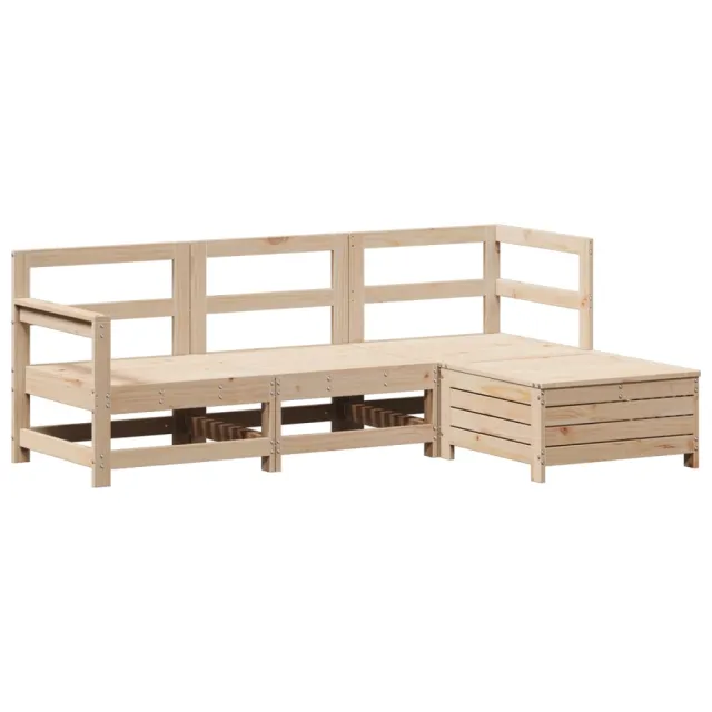 Salon de jardin 4 pcs bois massif de pin