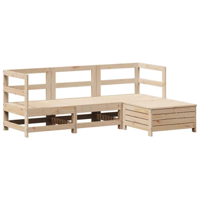 Salon de jardin 4 pcs bois massif de pin