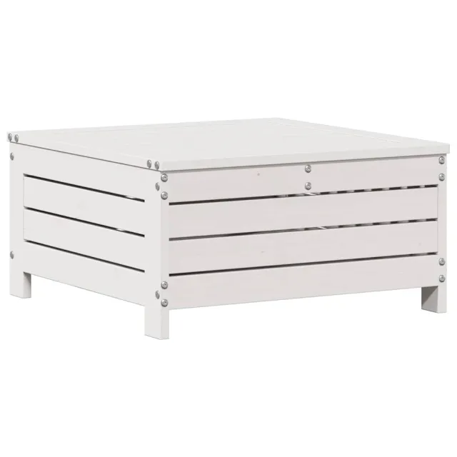 Salon de jardin 4 pcs avec coussins blanc bois de pin massif