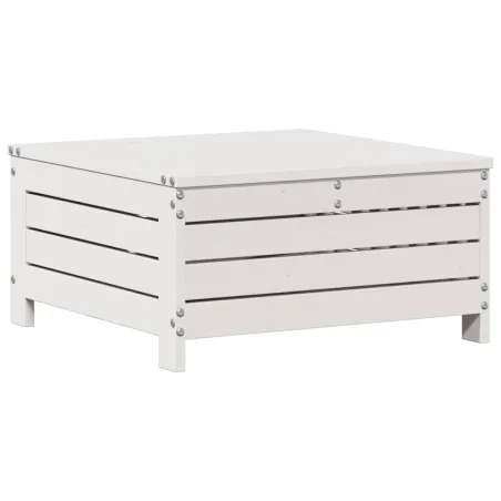 Salon de jardin 4 pcs avec coussins blanc bois de pin massif