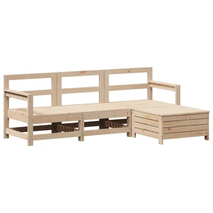 Salon de jardin 4 pcs bois massif de pin 2
