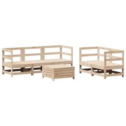 Salon de jardin 6 pcs bois de pin massif 2