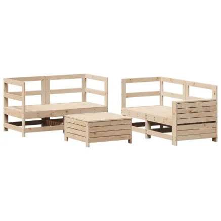 Salon de jardin 5 pcs bois de pin massif 2