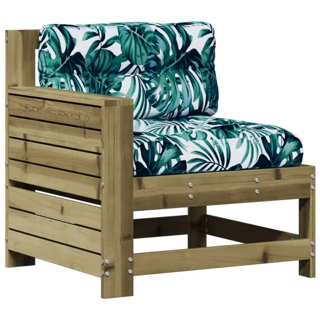 Salon de jardin 5 pcs avec coussins bois de pin imprégné