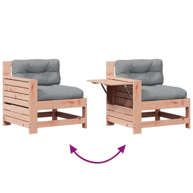 Salon de jardin 5 pcs avec coussins bois massif douglas