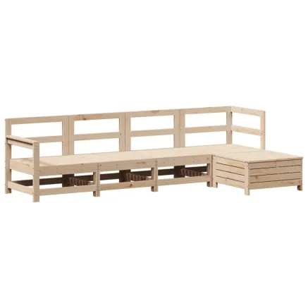 Salon de jardin 5 pcs bois de pin massif 2