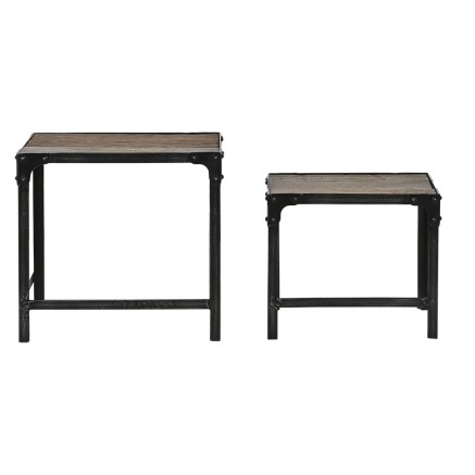 Juego de 2 mesas Home ESPRIT Natural 48 x 36 x 45 cm 2