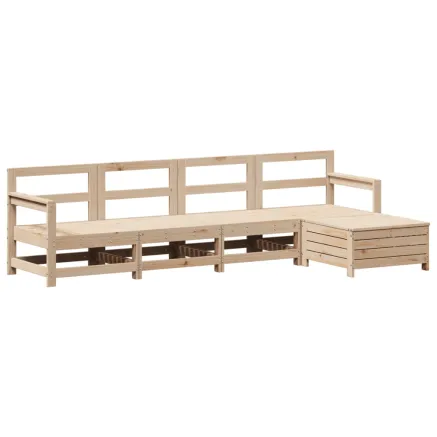 Salon de jardin 5 pcs bois de pin massif 2