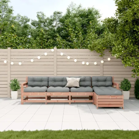 Salon de jardin 5 pcs avec coussins bois massif douglas