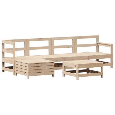 Salon de jardin 6 pcs bois de pin massif 2