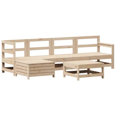 Salon de jardin 6 pcs bois de pin massif