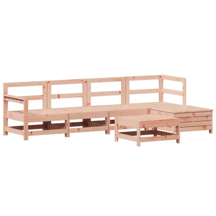 Salon de jardin 6 pcs bois massif sapin de douglas 2