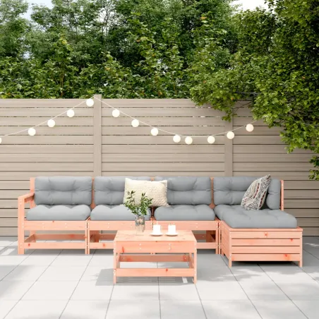 Salon de jardin 6 pcs bois massif sapin de douglas