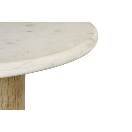 Table Home ESPRIT White Natural Marble Teak 90 x 90 x 114 cm