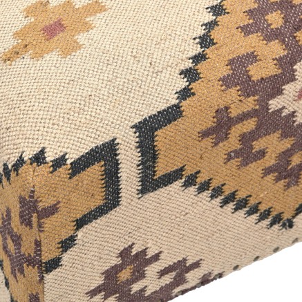 Reposapiés Home ESPRIT Beige Mostaza 80 x 80 x 44 cm 2