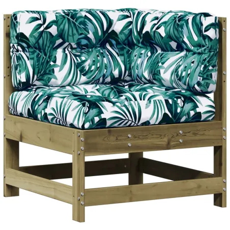 Salon de jardin 6 pcs avec coussins bois de pin imprégné