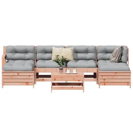 Salon de jardin 7 pcs bois massif sapin de douglas