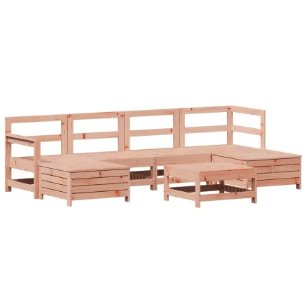 Salon de jardin 7 pcs bois massif sapin de douglas 2