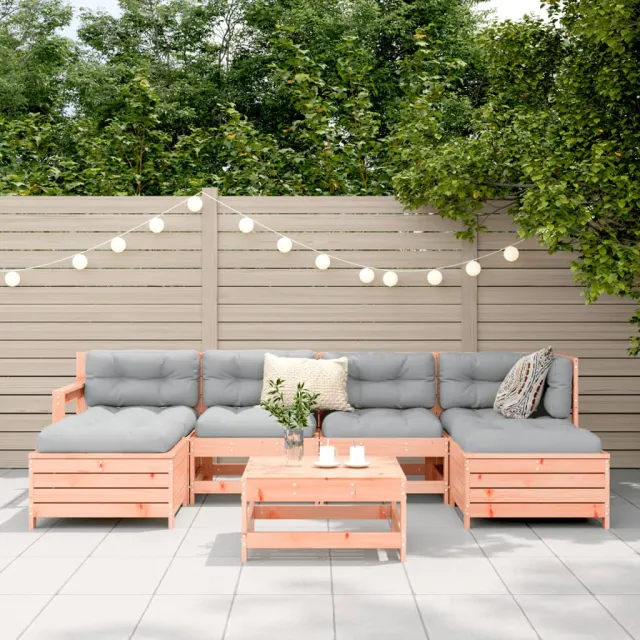 Salon de jardin 7 pcs bois massif sapin de douglas
