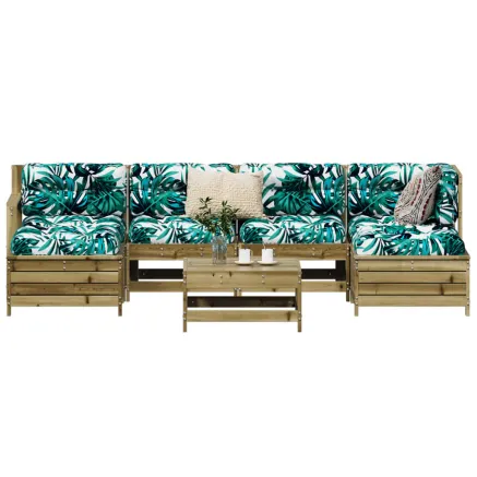 Salon de jardin 7 pcs bois de pin imprégné