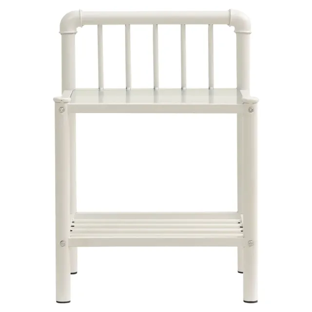 Tables de chevet 2 pcs Blanc et transparent Métal et verre